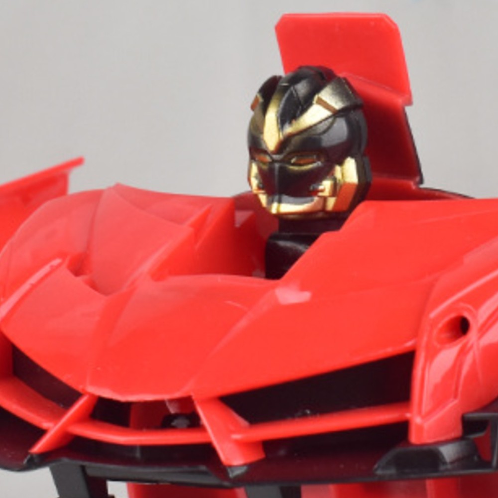 2Pcs Remote Control Car Toy Transform Robot Toy Kids RC Car Red and White