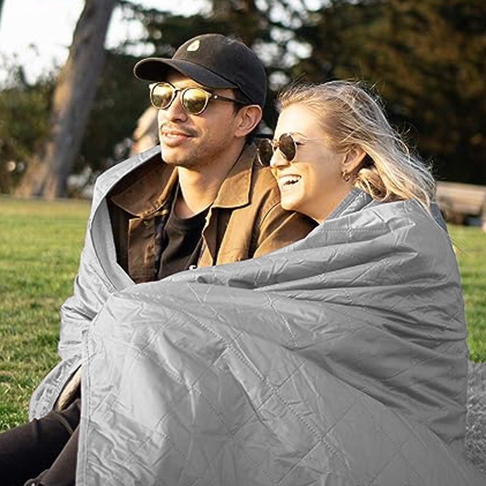 200x140cm Outdoor Waterproof Camping Blanket Polar Fleece Wind-resistant Blanket Grey