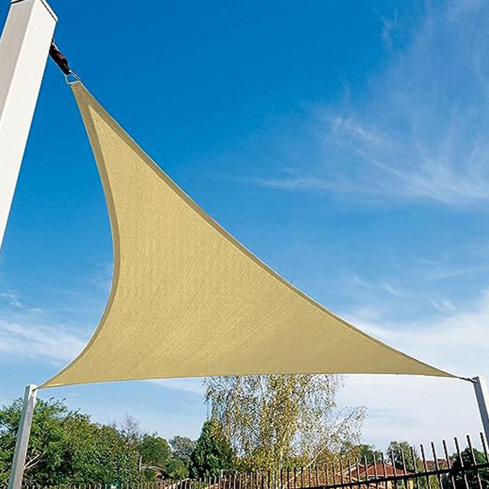 Triangle Sun Shade Sail Canopy Outdoor Yard Awning Pergola Cover Light Yellow