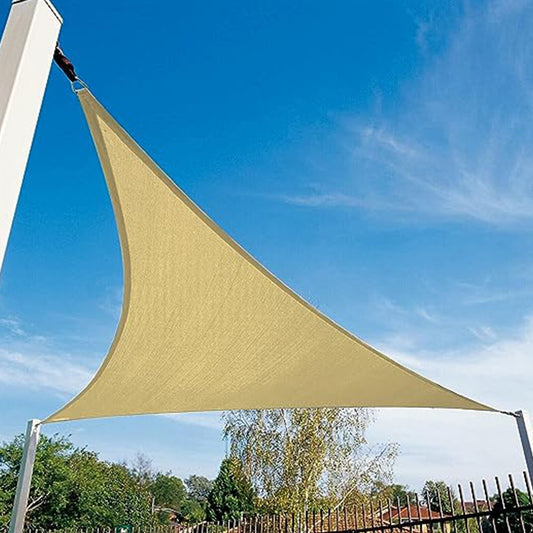 Triangle Sun Shade Sail Canopy Outdoor Yard Awning Pergola Cover Light Yellow