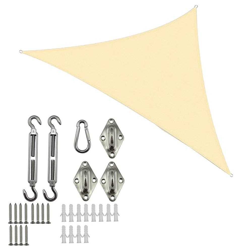 Triangle Sun Shade Sail Canopy Outdoor Yard Awning Pergola Cover Light Yellow