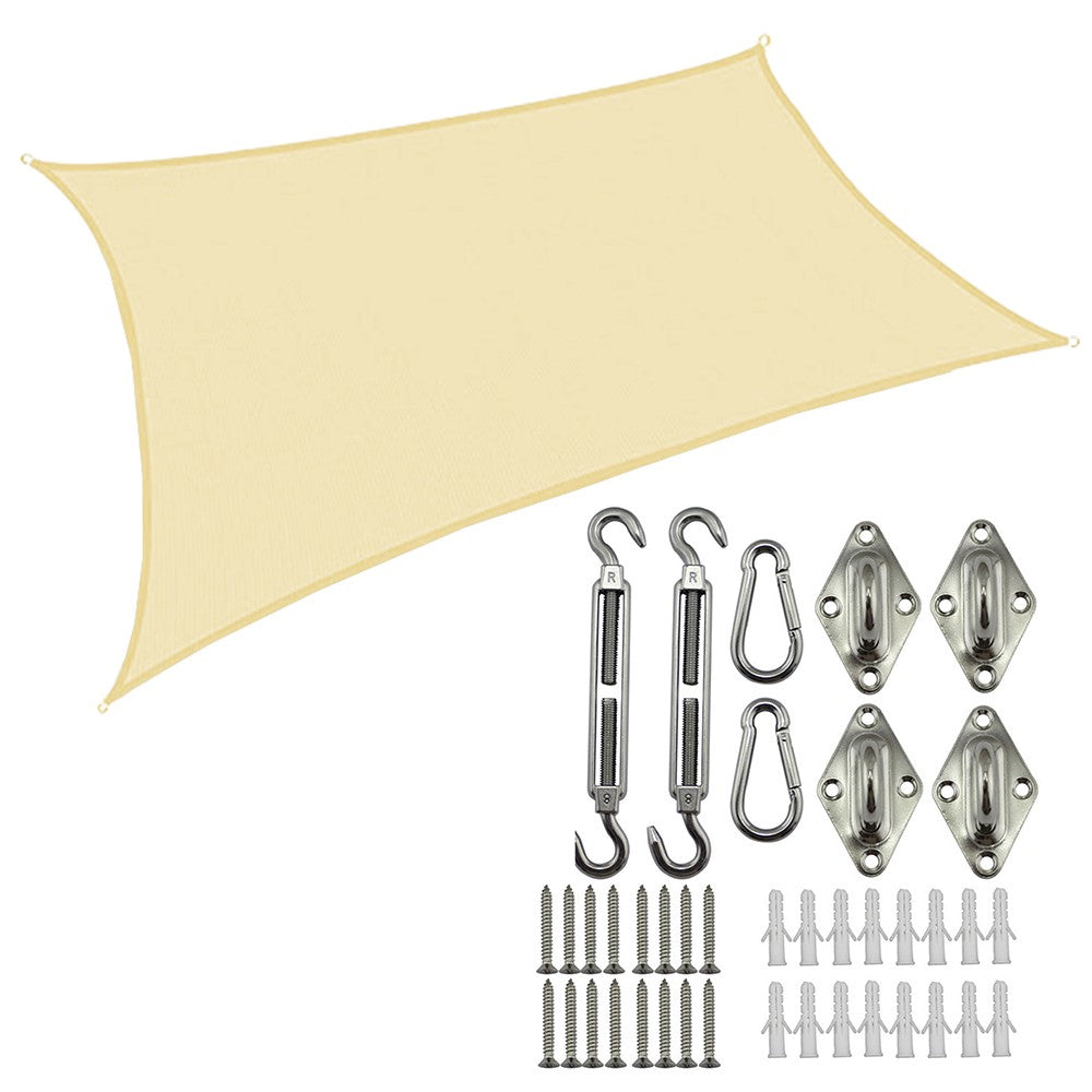 Rectangle Sun Shade Sail Canopy Outdoor Yard Awning Pergola Cover Light Yellow