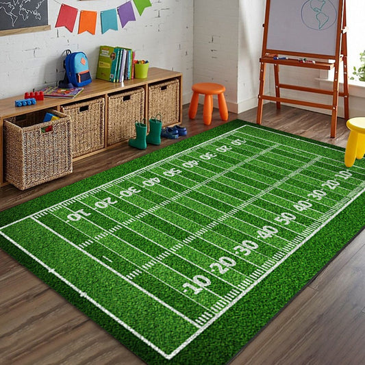 60x90cm Football Field Floor Mat Non-slip Kids Playmat Sports Theme Mat Home Decor Style 2