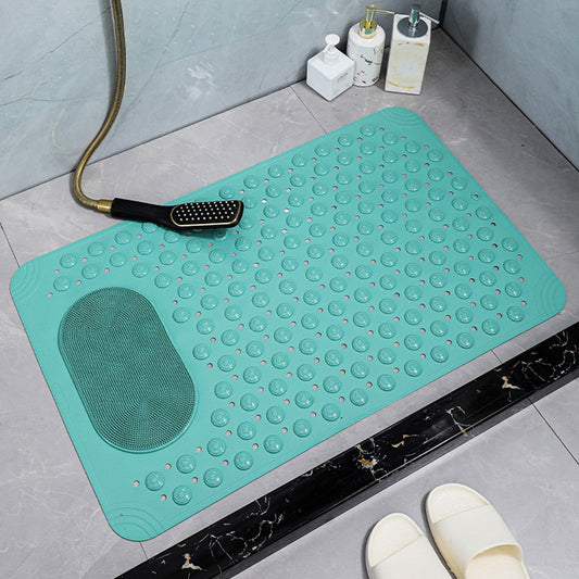 36x69cm Shower Mat Non-Slip Bathtub Mat Shower Foot Massage Mat with Drain Holes Green