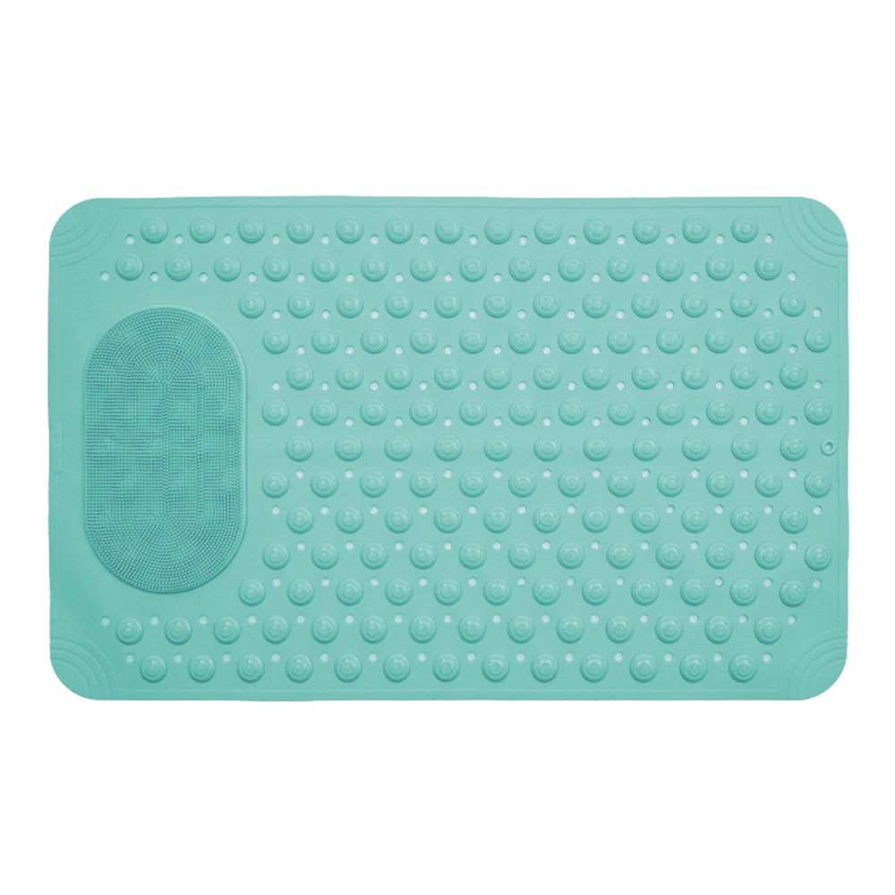 36x69cm Shower Mat Non-Slip Bathtub Mat Shower Foot Massage Mat with Drain Holes Green