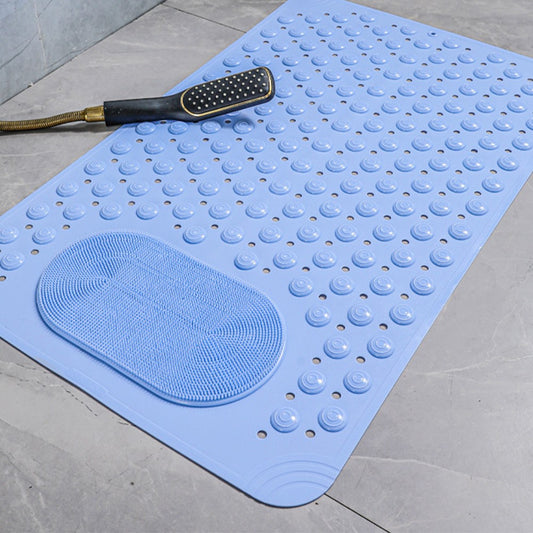 36x69cm Shower Mat Non-Slip Bathtub Mat Shower Foot Massage Mat with Drain Holes Blue