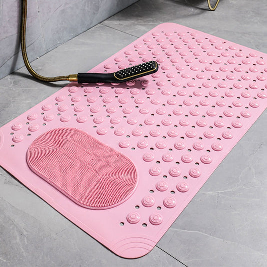 36x69cm Shower Mat Non-Slip Bathtub Mat Shower Foot Massage Mat with Drain Holes Pink