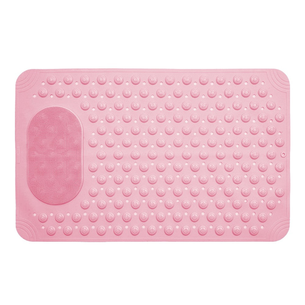 36x69cm Shower Mat Non-Slip Bathtub Mat Shower Foot Massage Mat with Drain Holes Pink