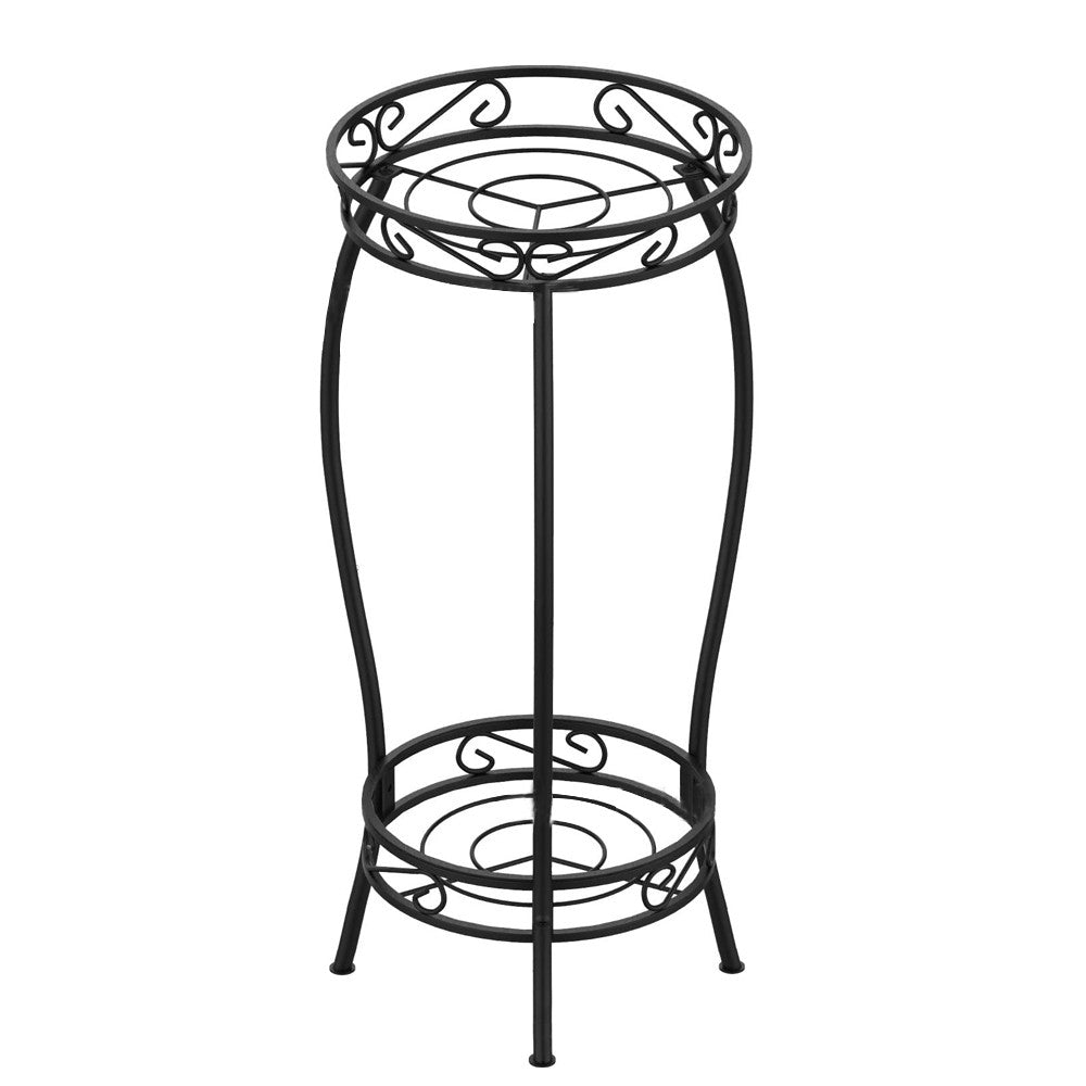 2-Tier Metal Plant Stand Potted Support Rack Flowerpot Holder for Indoor Outdoor