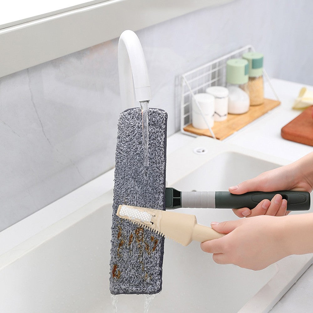 2 in 1 Window Cleaning Tool Window Squeegee Cleaner Kit with Microfiber Dusters Head