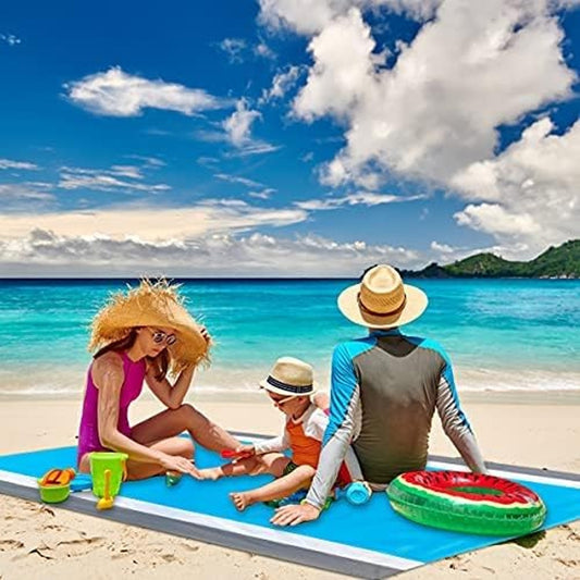 210x200cm Portable Beach Mat Water-resistant Beach Blanket Picnic Mat Grey