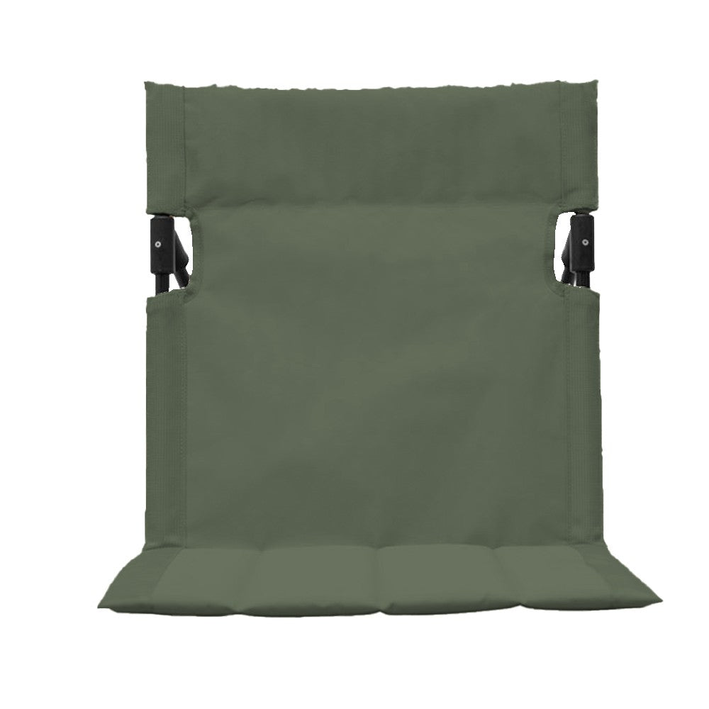 2Pcs Folding Beach Lounge Chair Portable Beach Mat with Backrest Army Green