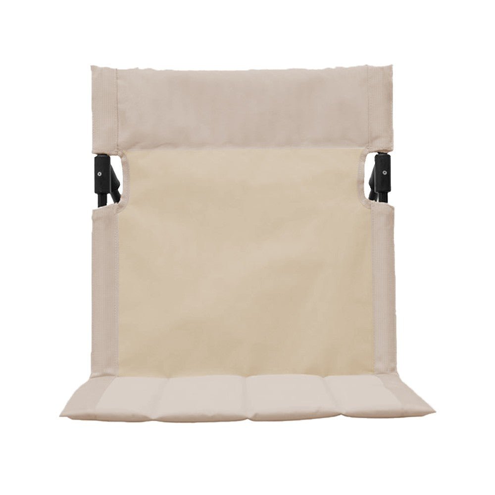 1Pc Folding Beach Lounge Chair Portable Beach Mat with Backrest Beige