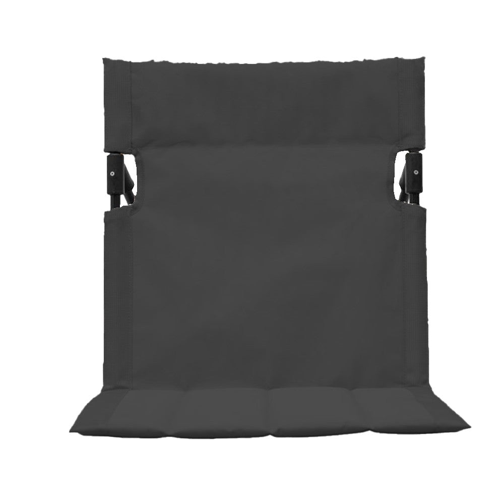 2Pcs Folding Beach Lounge Chair Portable Beach Mat with Backrest Black