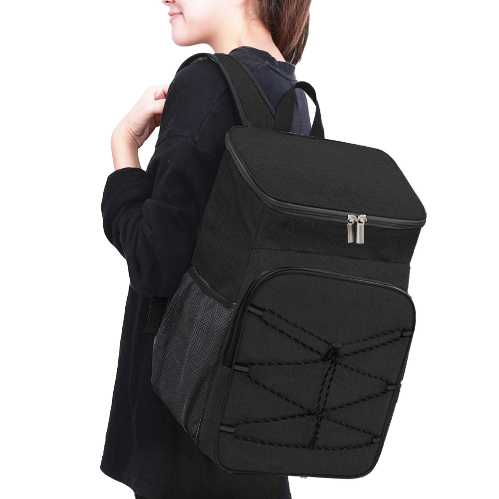 Water-resistant Insulated Cooling Backpack Picnic Camping Cooler Bag Black