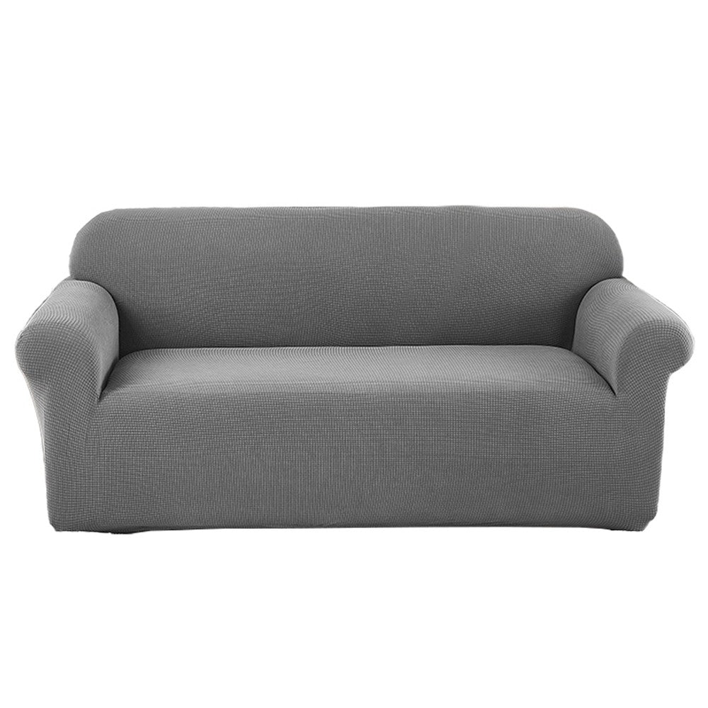 For 2-Seater Water-Repellent Sofa Cover Stretch Couch Cover Slipcover Furniture Protector Light Grey