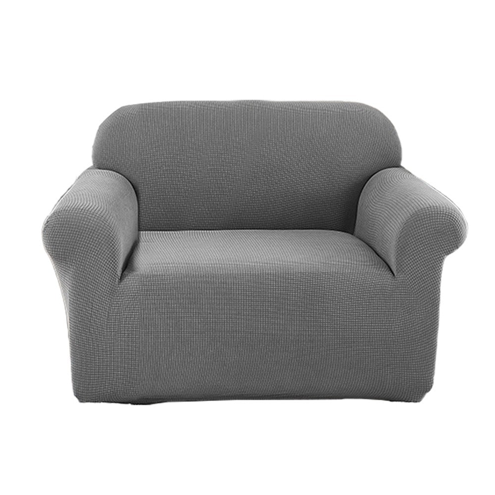 For 1-Seater Water-Repellent Sofa Cover Stretch Couch Cover Slipcover Furniture Protector Light Grey