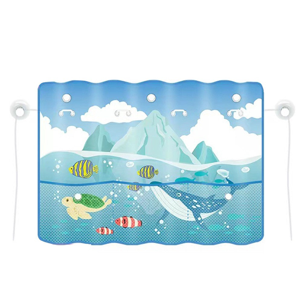 2Pcs Car Rear Window Sun Shade for Baby Car Window Curtain with Net Pocket Blue