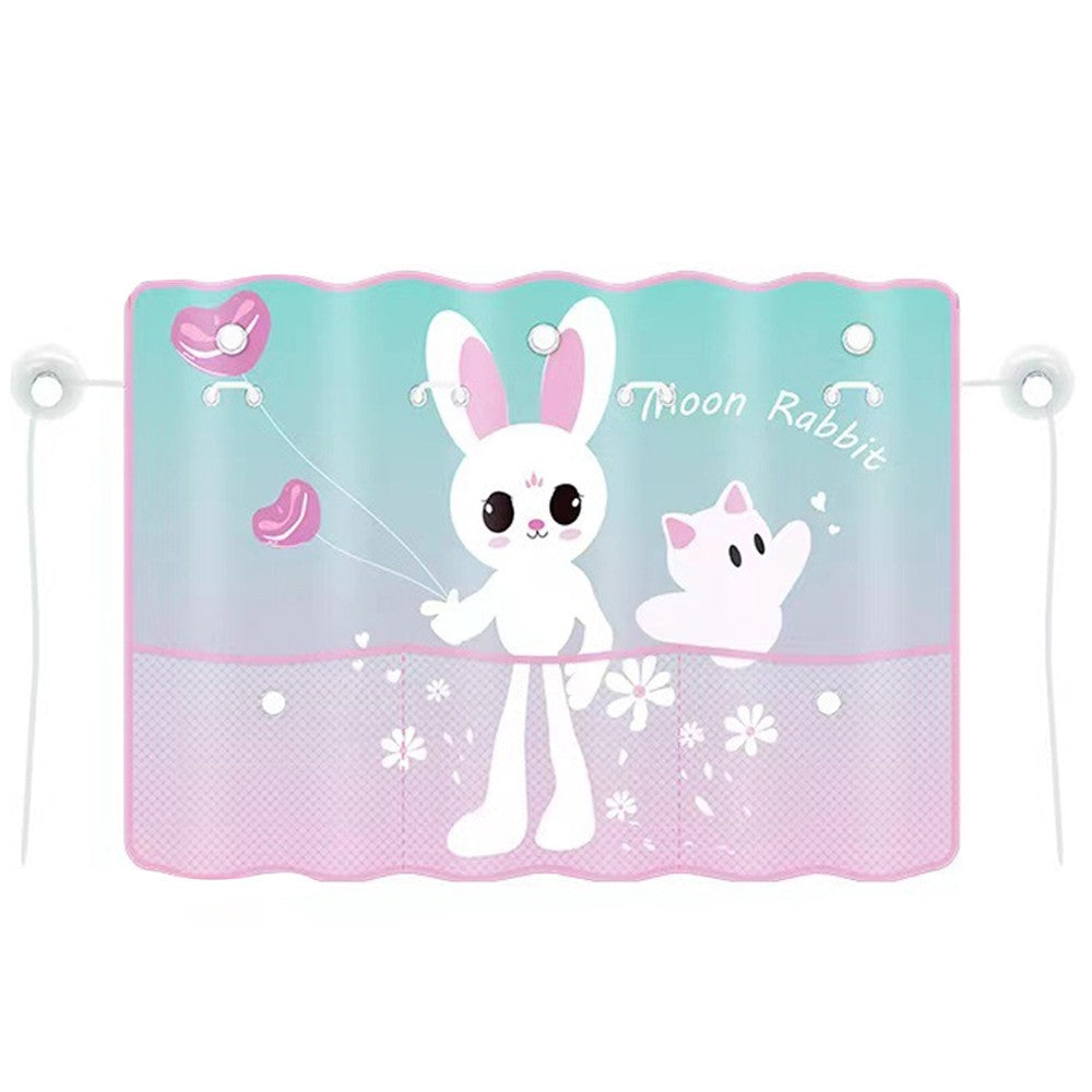 2Pcs Car Rear Window Sun Shade for Baby Car Window Curtain with Net Pocket Pink