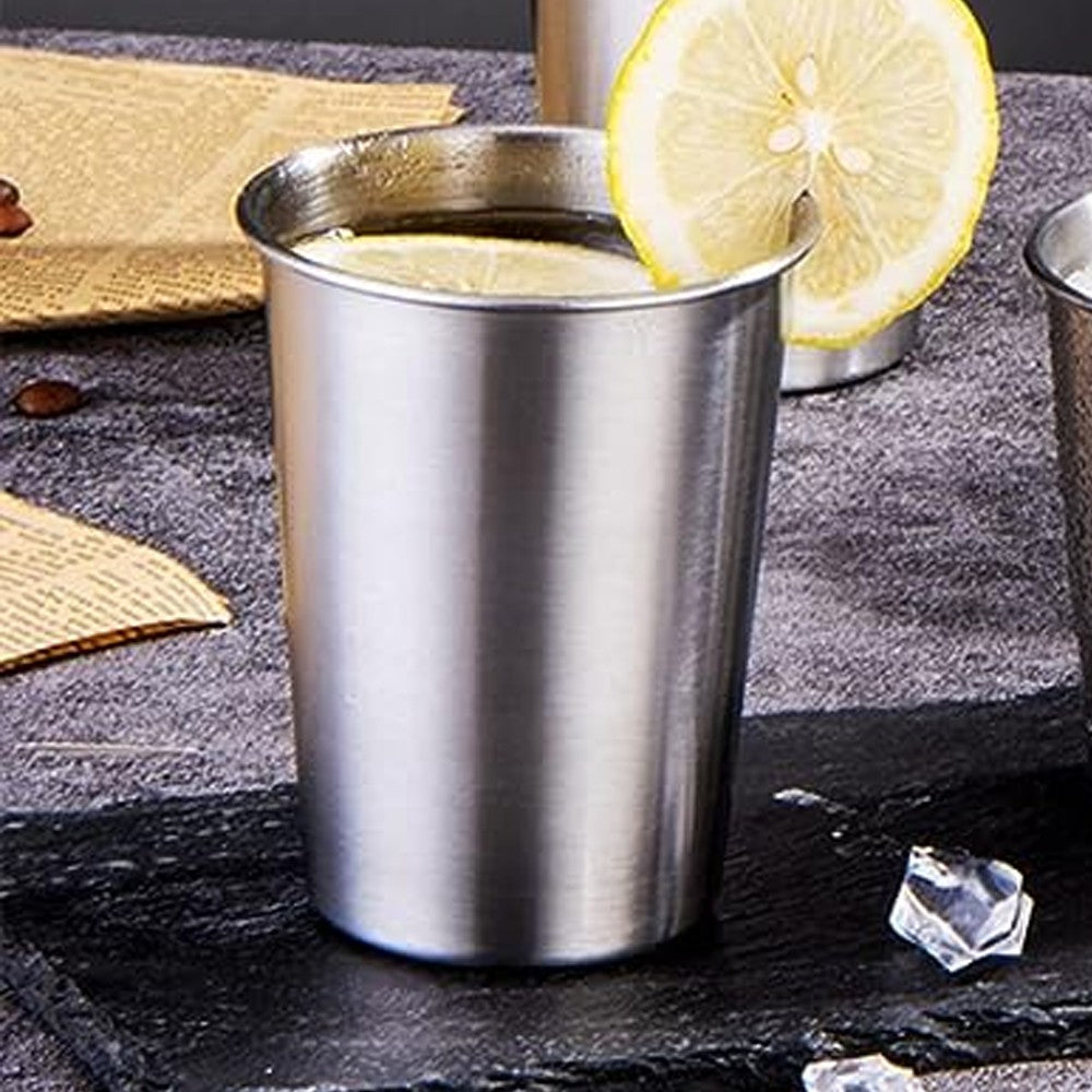 12Pcs 350ml Reusable Stainless Steel Pint Cups Drinking Cups for Outdoor Camping