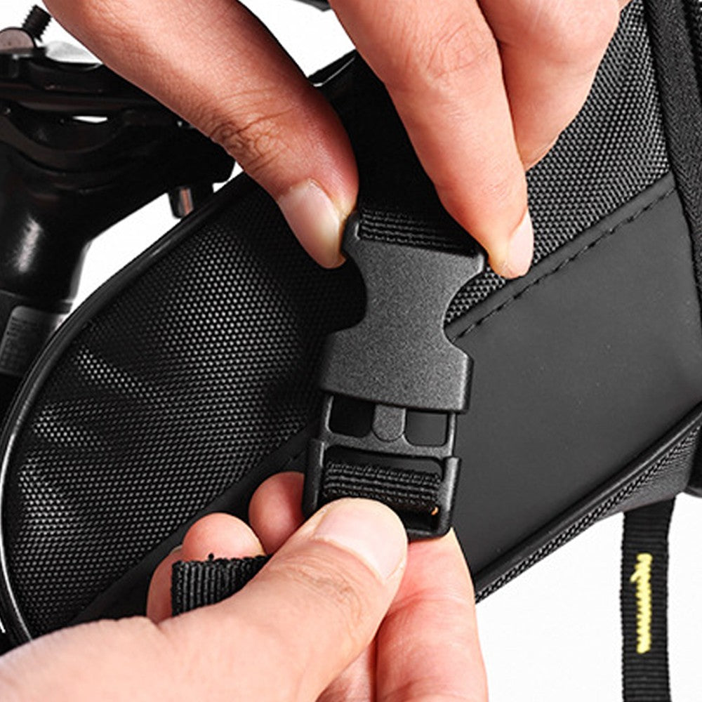 Bike Saddle Bag Bicycle Strap-On Saddle Bag Under Seat Cycling Bag with Reflective Strips Black