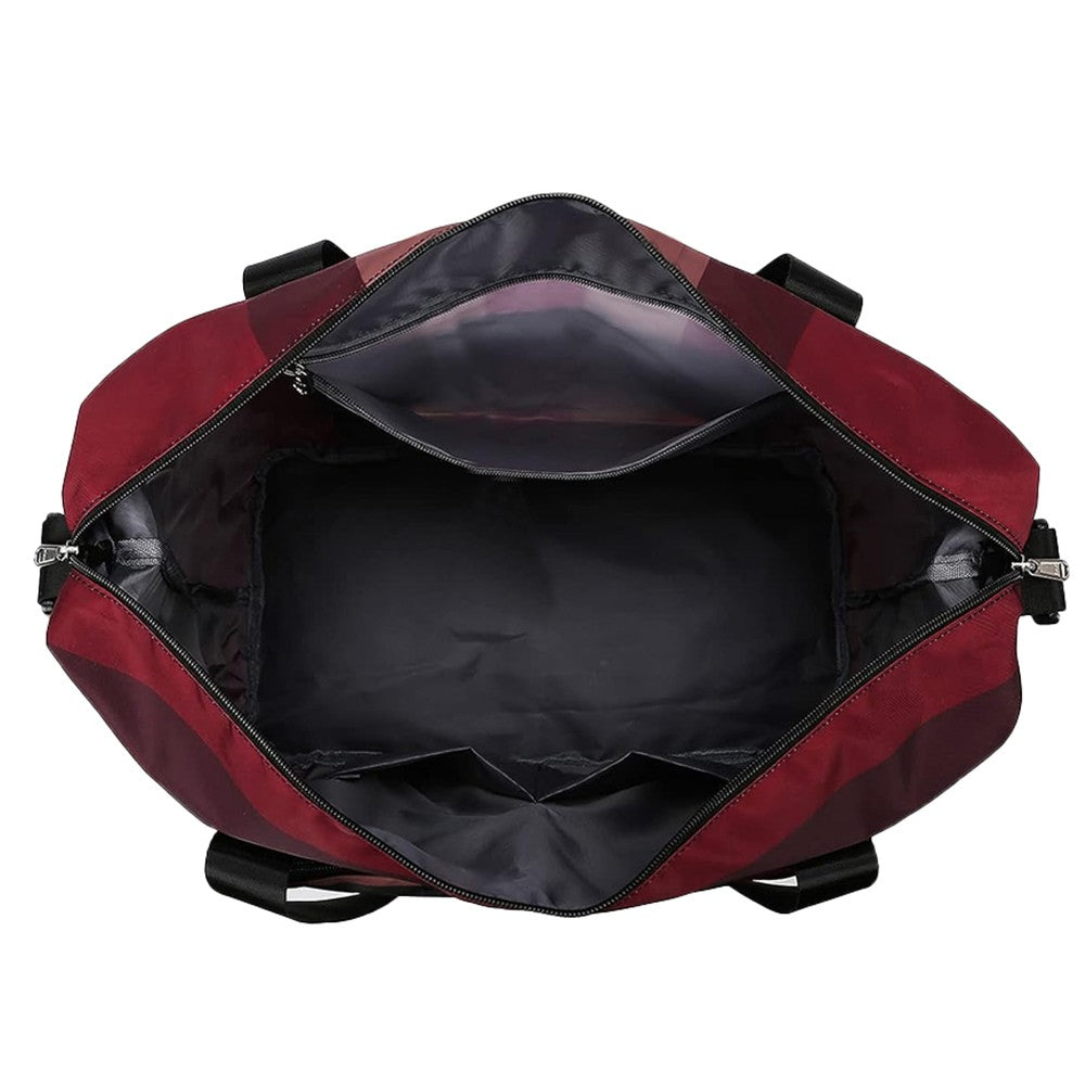 Travel Duffle Bag with Shoe Compartment Foldable Water-resistant Gym Bag Weekender Bag Red
