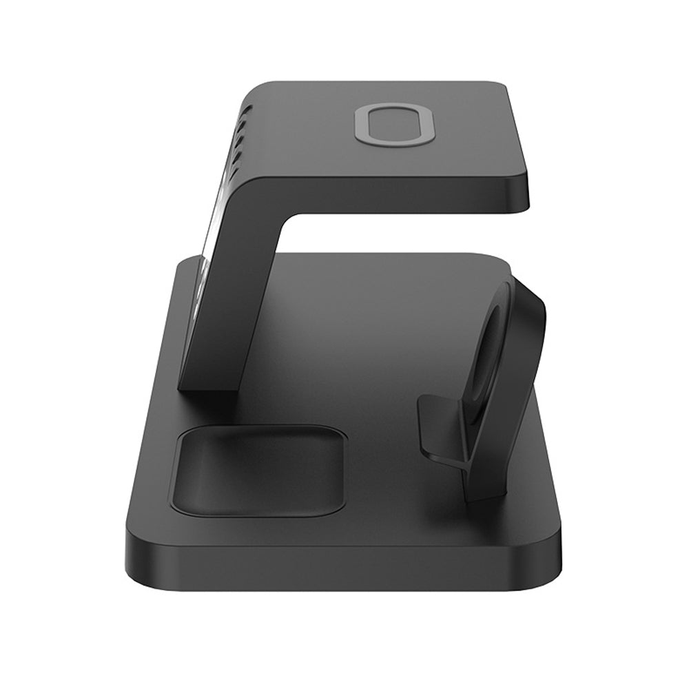 4 in 1 Wireless Charger Charging Station Clock Phone Charger Headphone Charger Watch Charger Black