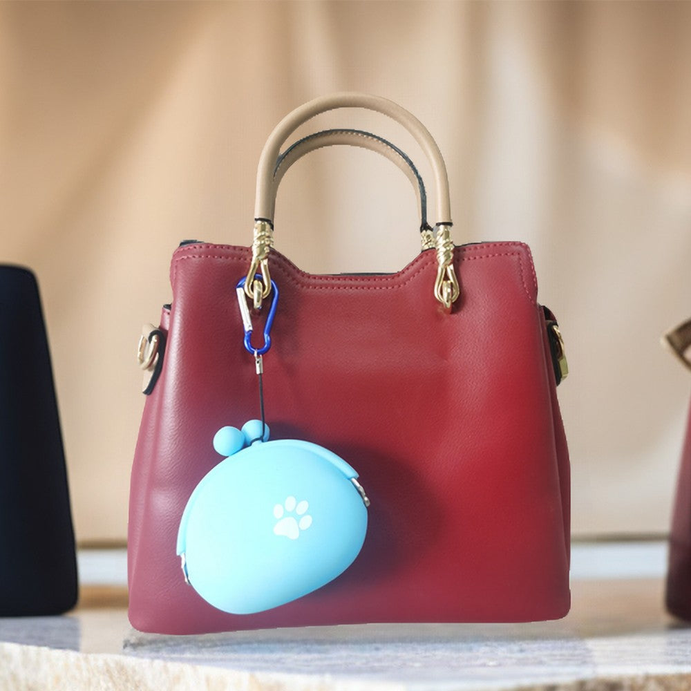 1Pc Dog Treat Bag with Carabiner Silicone Pet Treat Pouch for Dog Training Blue