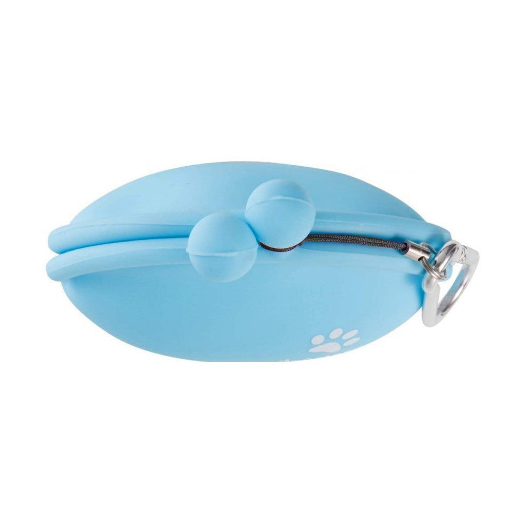 2Pcs Dog Treat Bag with Carabiner Silicone Pet Treat Pouch for Dog Training Pink+Blue