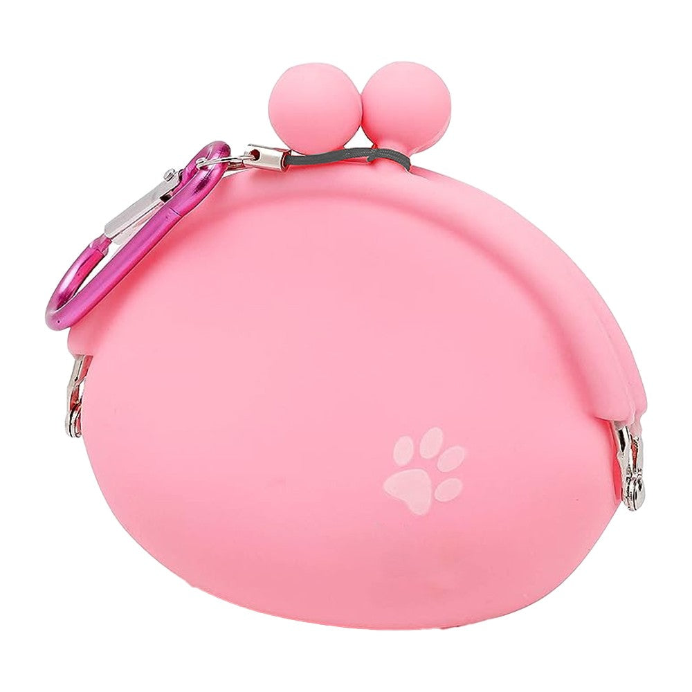 1Pc Dog Treat Bag with Carabiner Silicone Pet Treat Pouch for Dog Training Pink