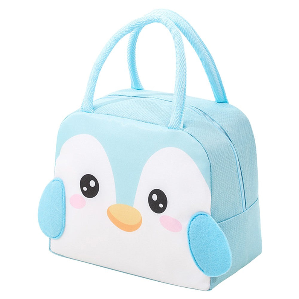 Kids Lunch Bag Cartoon Animal Insulated Lunch Box Tote Bag Reusable Picnic Bag Blue