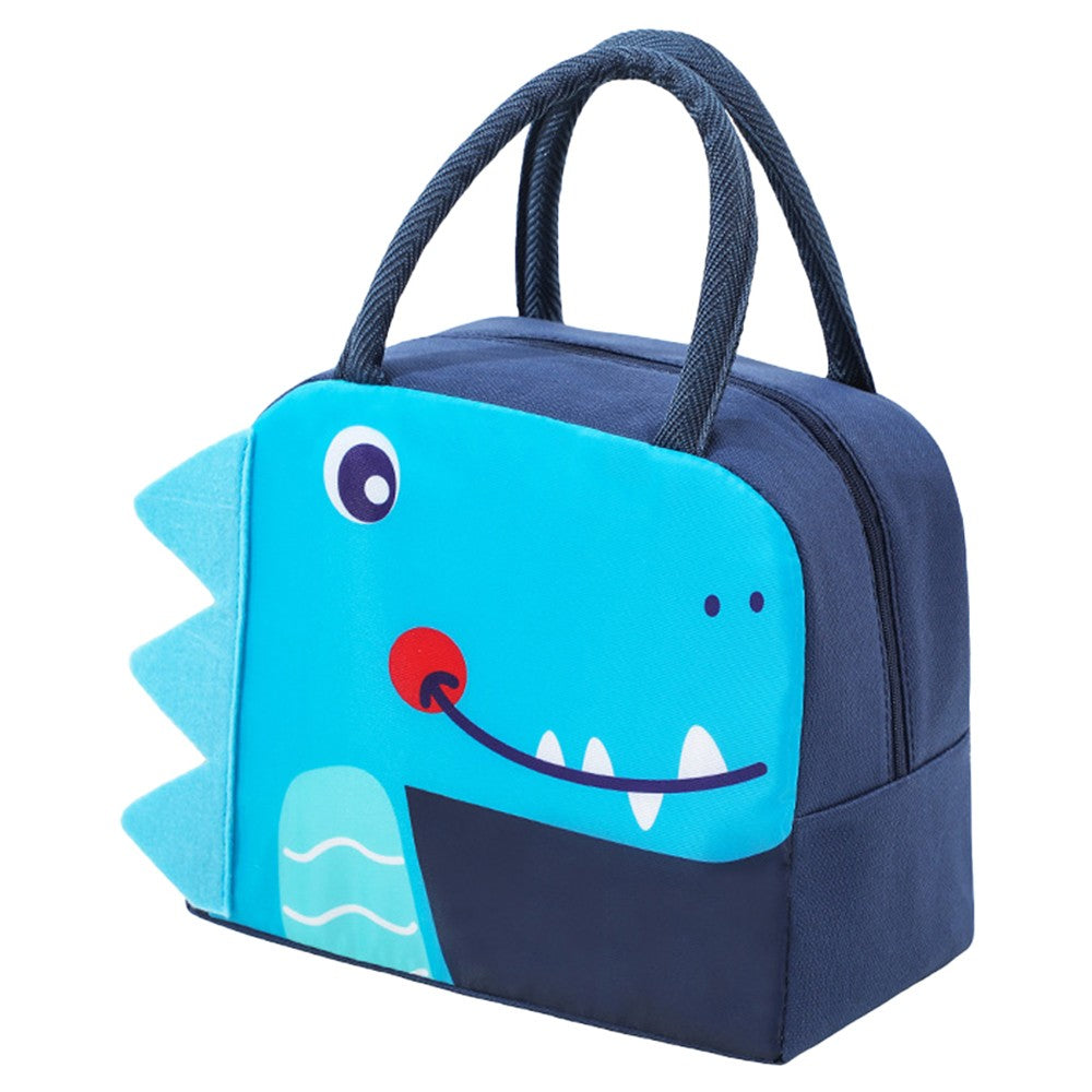 Kids Lunch Bag Cartoon Animal Insulated Lunch Box Tote Bag Reusable Picnic Bag Navy Blue