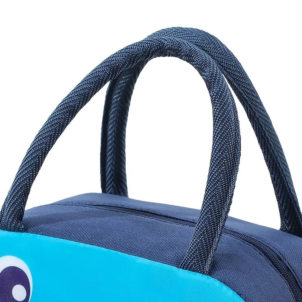 Kids Lunch Bag Cartoon Animal Insulated Lunch Box Tote Bag Reusable Picnic Bag Navy Blue