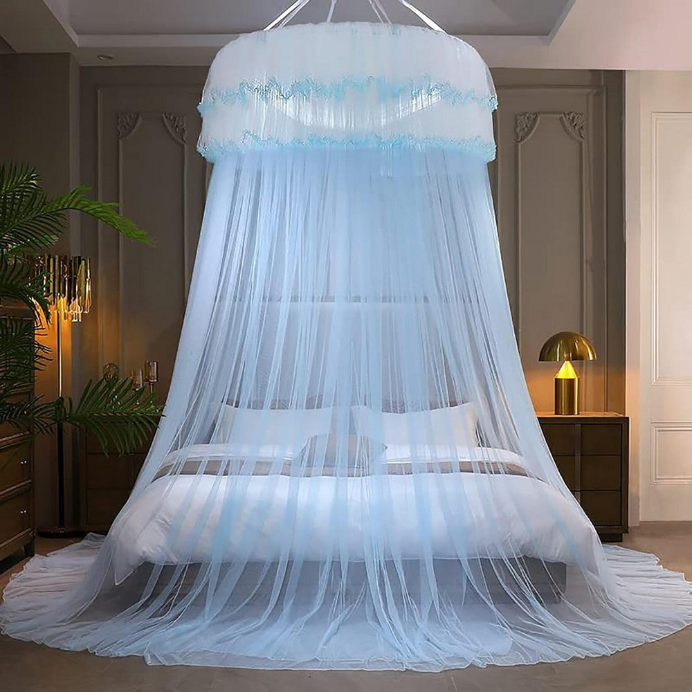 Bed Canopy Bedcover Bed Curtain Dome Mosquito Net Universal Size Blue