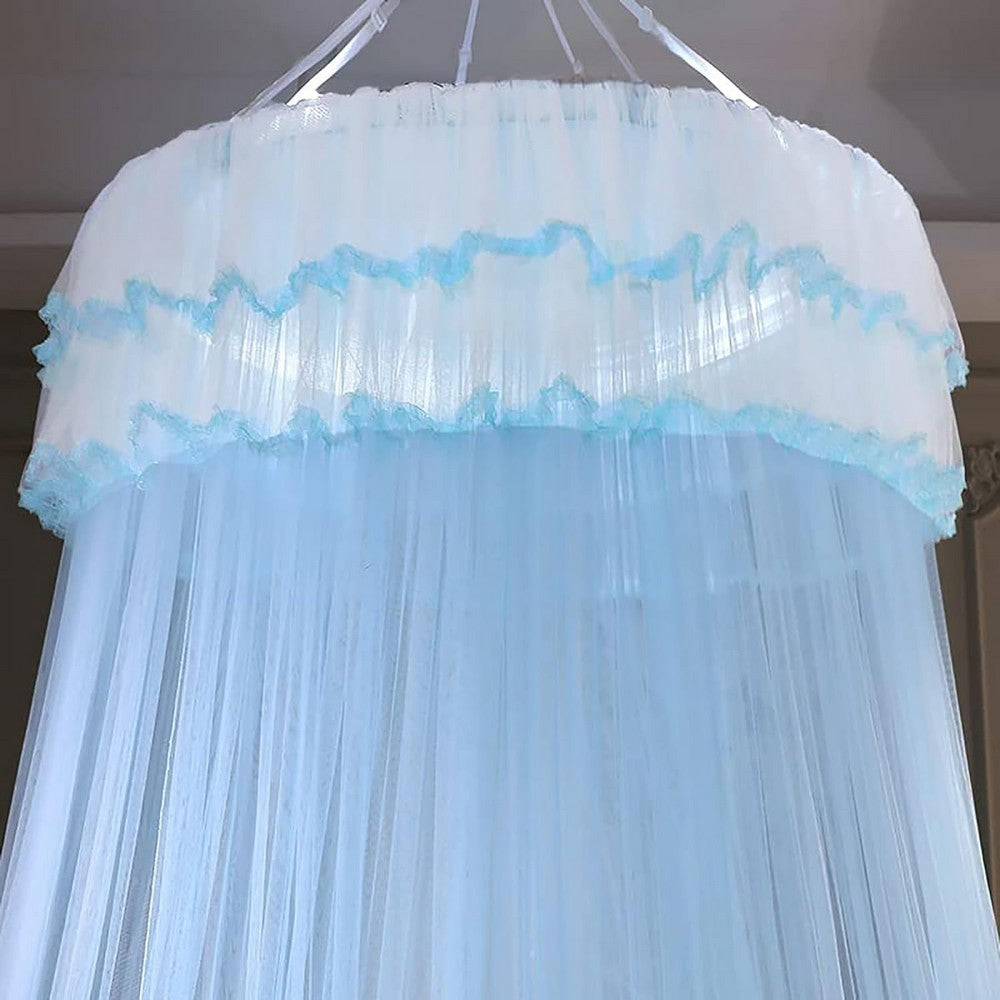 Bed Canopy Bedcover Bed Curtain Dome Mosquito Net Universal Size Blue