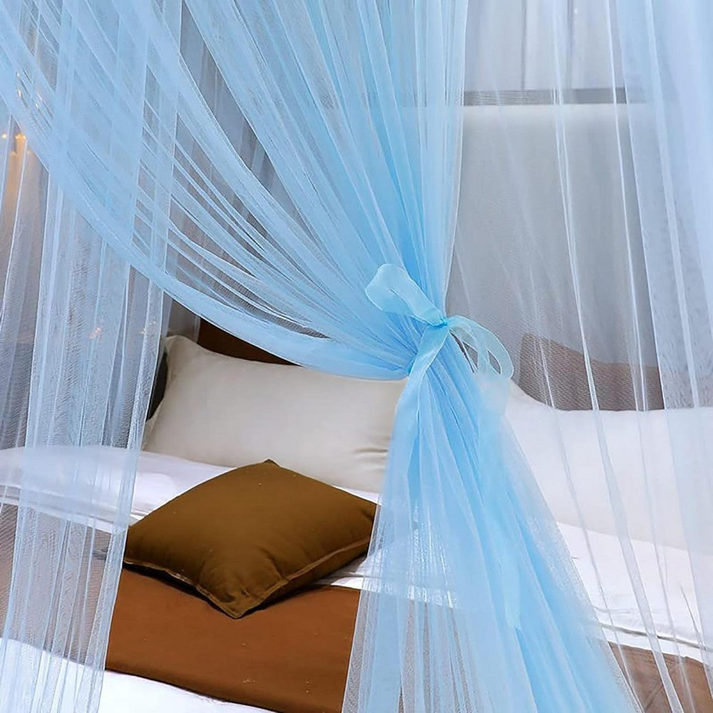 Bed Canopy Bedcover Bed Curtain Dome Mosquito Net Universal Size Blue