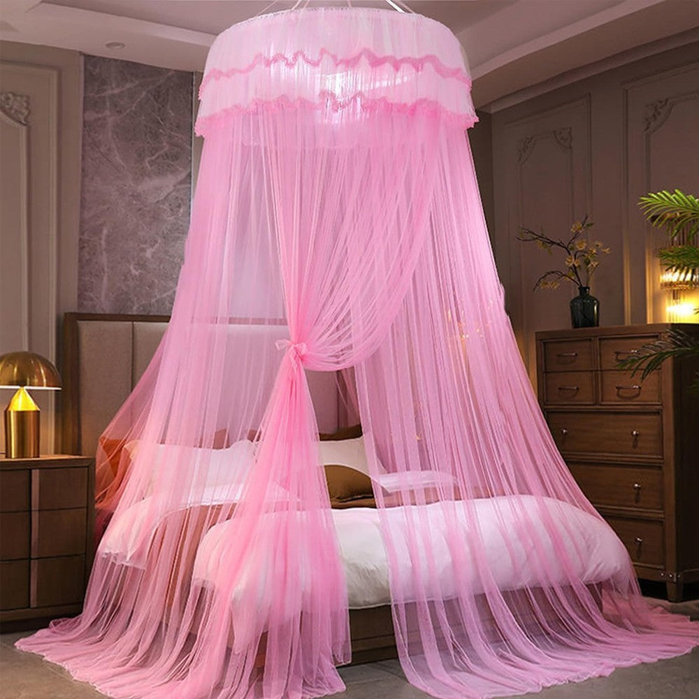 Bed Canopy Bedcover Bed Curtain Dome Mosquito Net Universal Size Pink