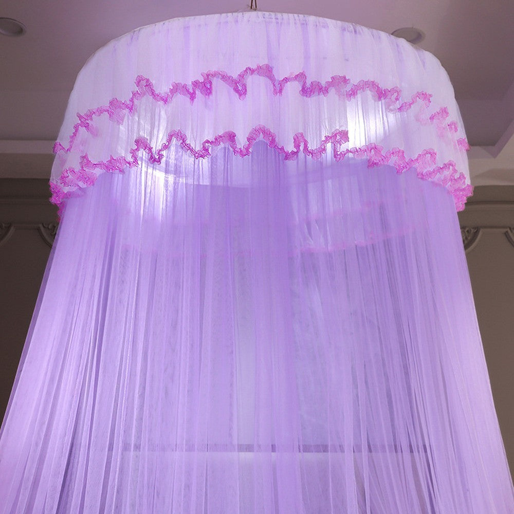 Bed Canopy Bedcover Bed Curtain Dome Mosquito Net Universal Size Purple