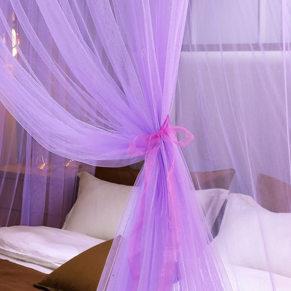 Bed Canopy Bedcover Bed Curtain Dome Mosquito Net Universal Size Purple
