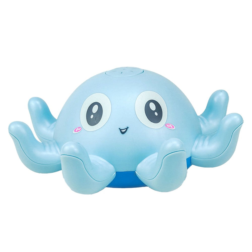 Light Up Octopus Bath Toy Kids Pool Water Toy Battery Powered Octopus Spray Floating Toy - Blue