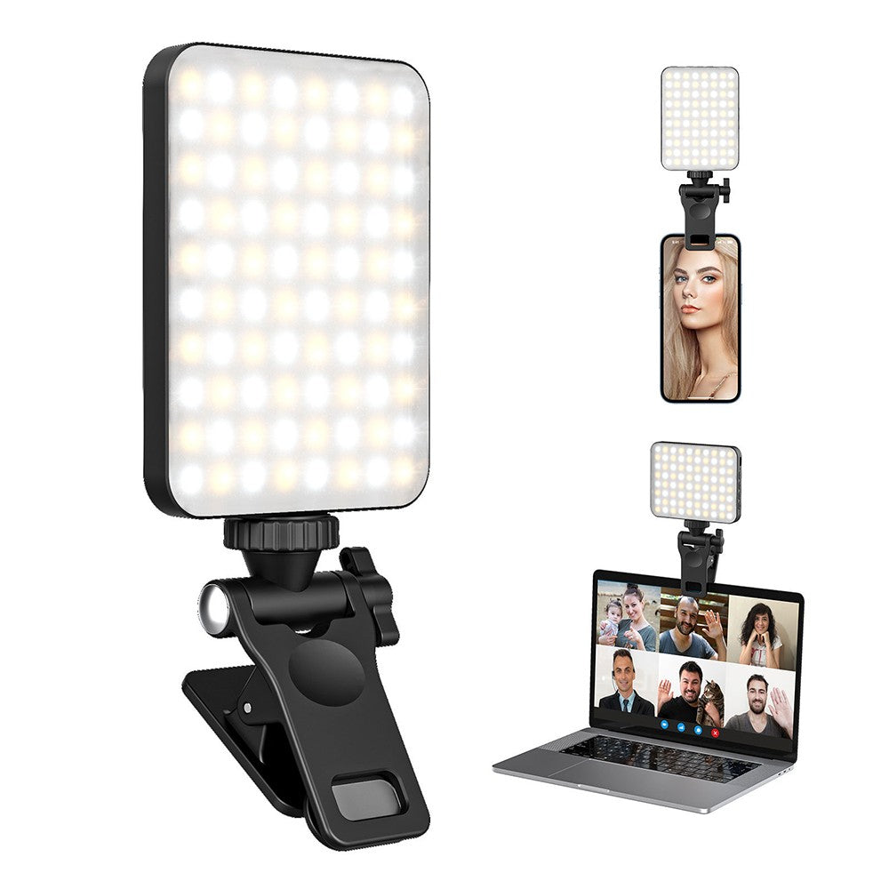 Portable Clip-On Selfie Light Phone Light Rechargeable Video Fill Light Dimmable Makeup Light