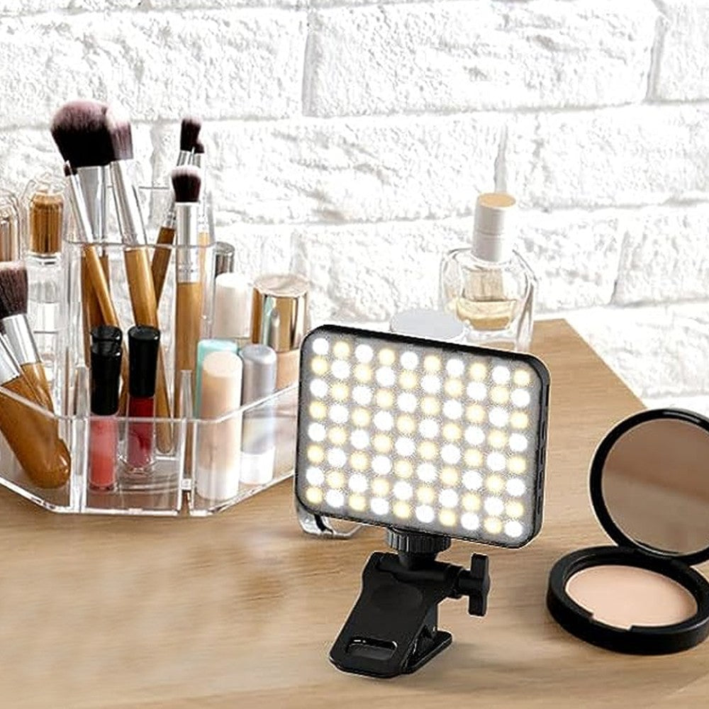 Portable Clip-On Selfie Light Phone Light Rechargeable Video Fill Light Dimmable Makeup Light