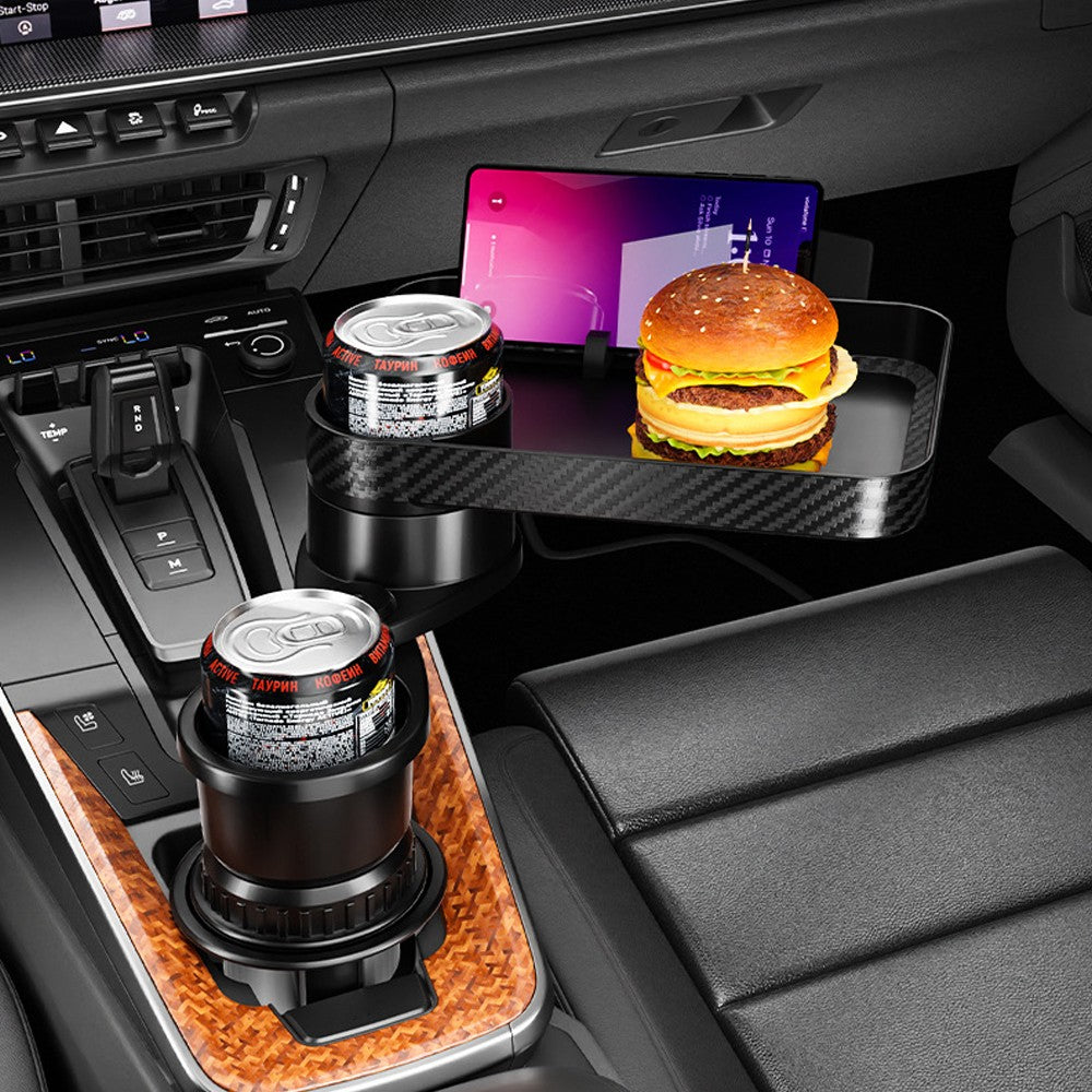 2-In-1 Car Seat Cup Holder Phone Holder Food Table Tray