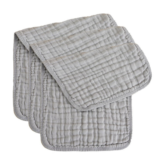 3Pcs 25x50cm 100% Cotton Unisex Baby Burp Cloths Light Grey