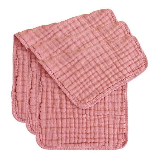 3Pcs 25x50cm 100% Cotton Unisex Baby Burp Cloths Pink