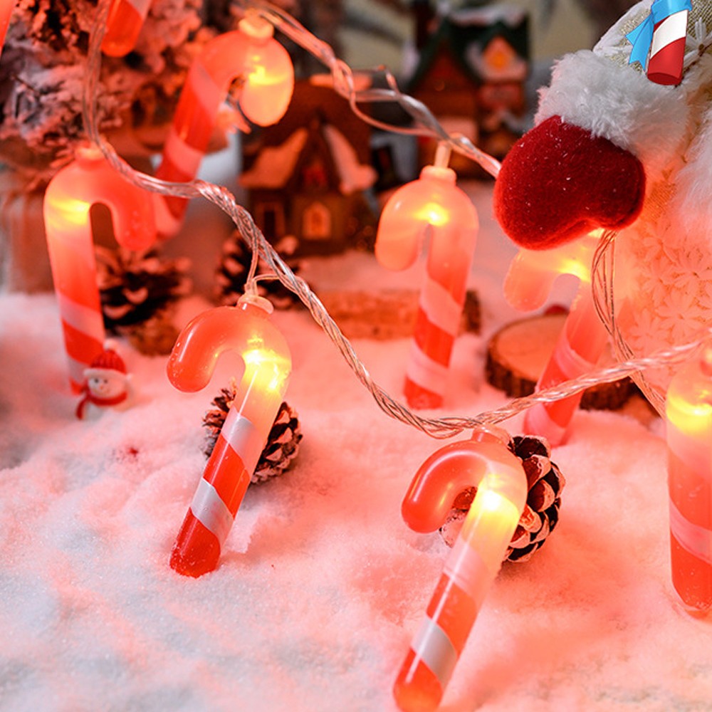 1.5M Christmas Candy Cane String Lights Battery Powered Led Fairy Lights String Xmas Decor