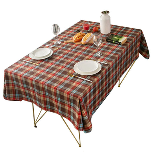 140x100cm Multicolor Plaid Christmas Tablecloth Checkered Table Cloth for Rectangle Tables
