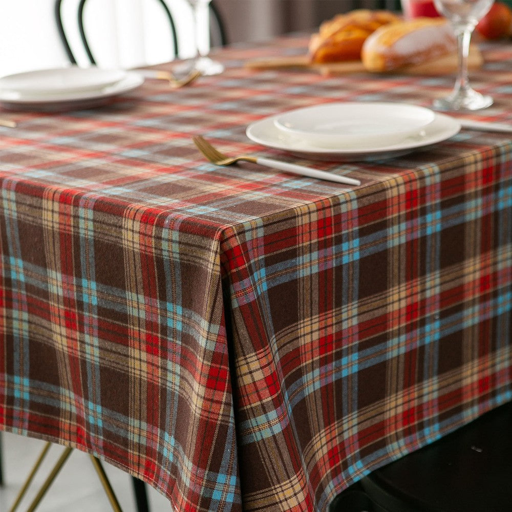 180x140cm Multicolor Plaid Christmas Tablecloth Checkered Table Cloth for Rectangle Tables