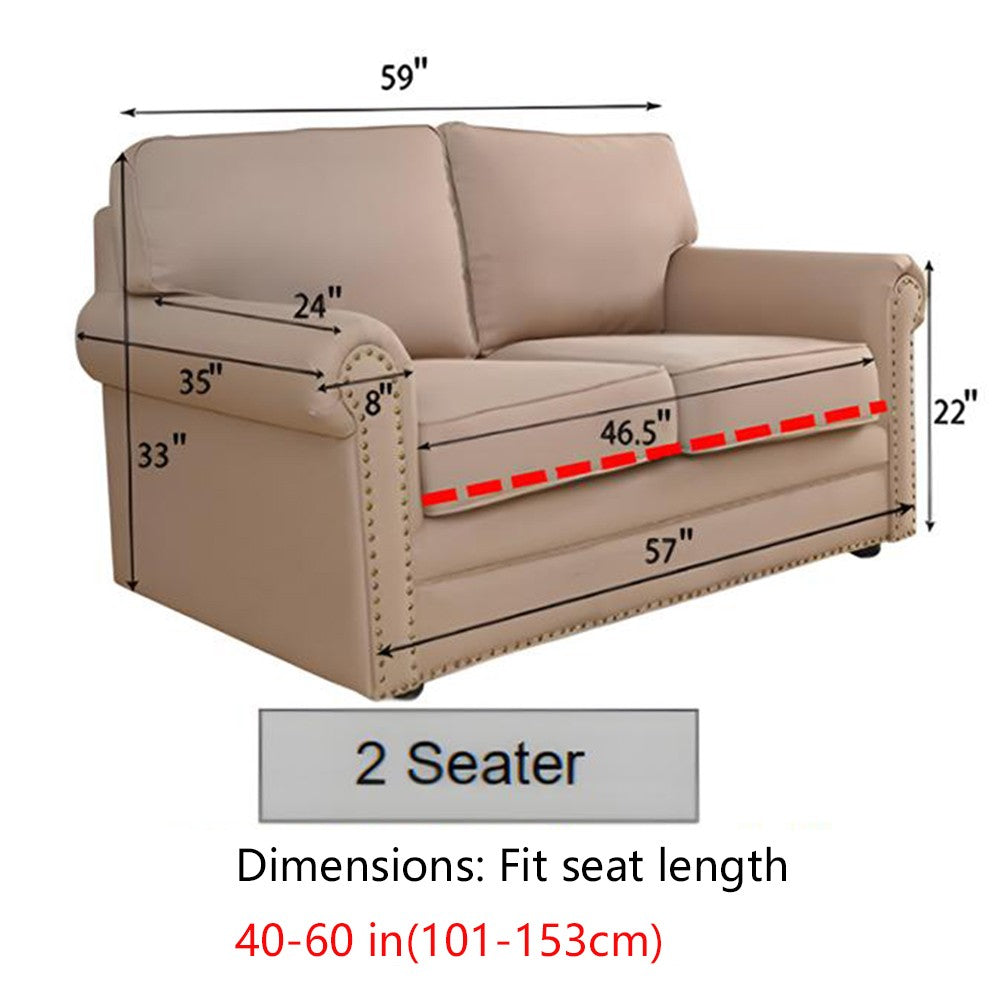 For 2-Seater Sofa Red Christmas Printed Sofa Cover Stretch Couch Cover Sofa Slipcover
