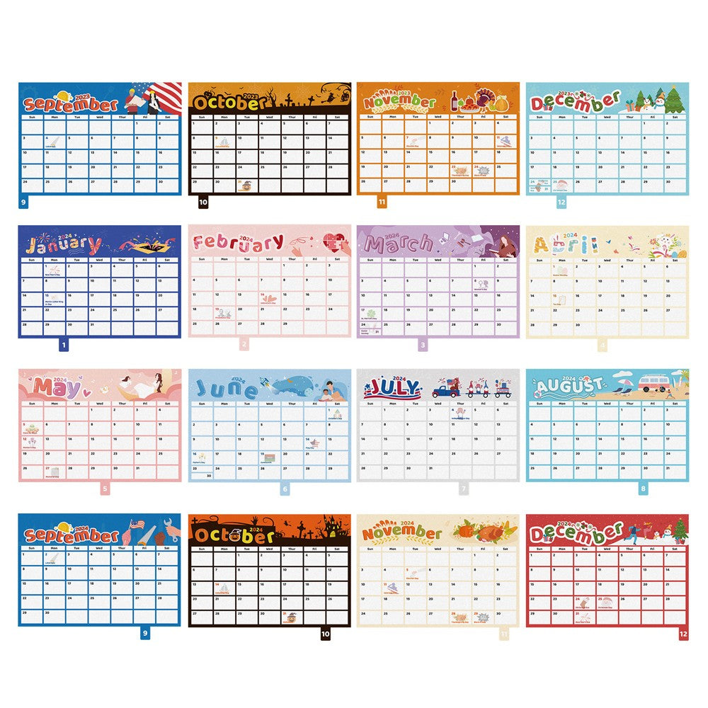 2024 Desk Calendar 16 Months Calendar for Home Office Planning and Organization